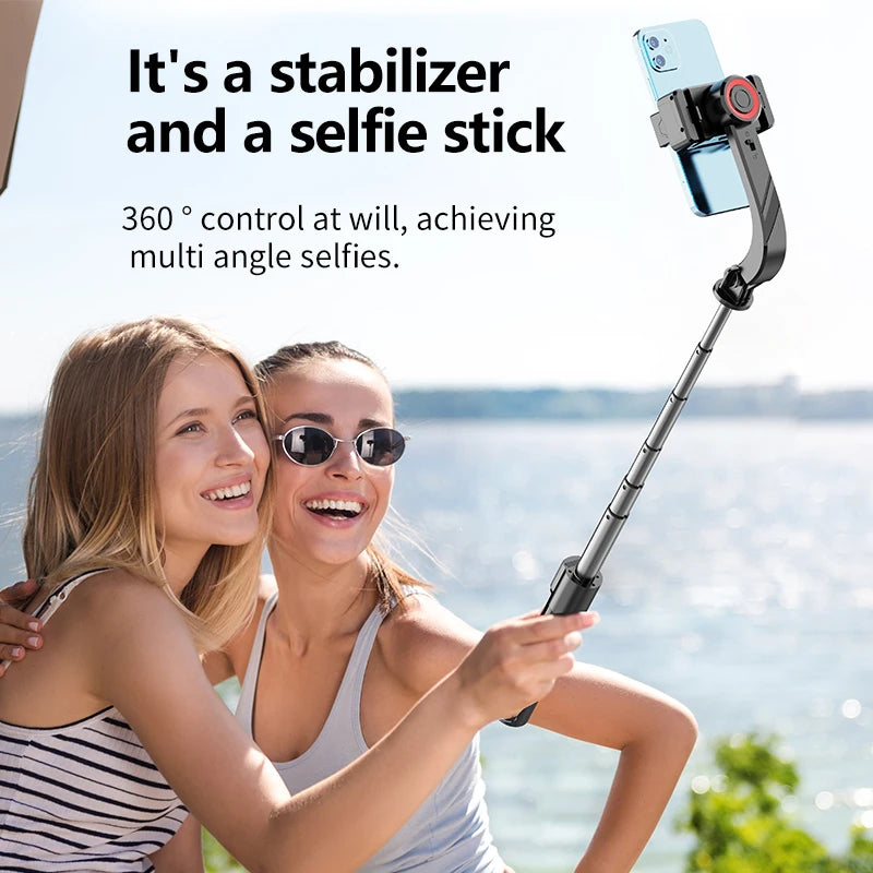 COOL DIER 2025 New Bluetooth Handheld Gimbal Stabilizer Mobile Phone Selfie Stick Adjustable Tripod for Smartphone Tiktok Live