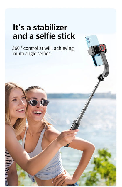 COOL DIER 2025 New Bluetooth Handheld Gimbal Stabilizer Mobile Phone Selfie Stick Adjustable Tripod for Smartphone Tiktok Live